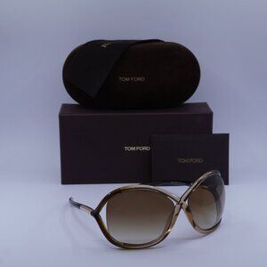 Tom Ford FT0009 74F Whitney Butterfly Sunglasses - Transparent Pink/Brown
